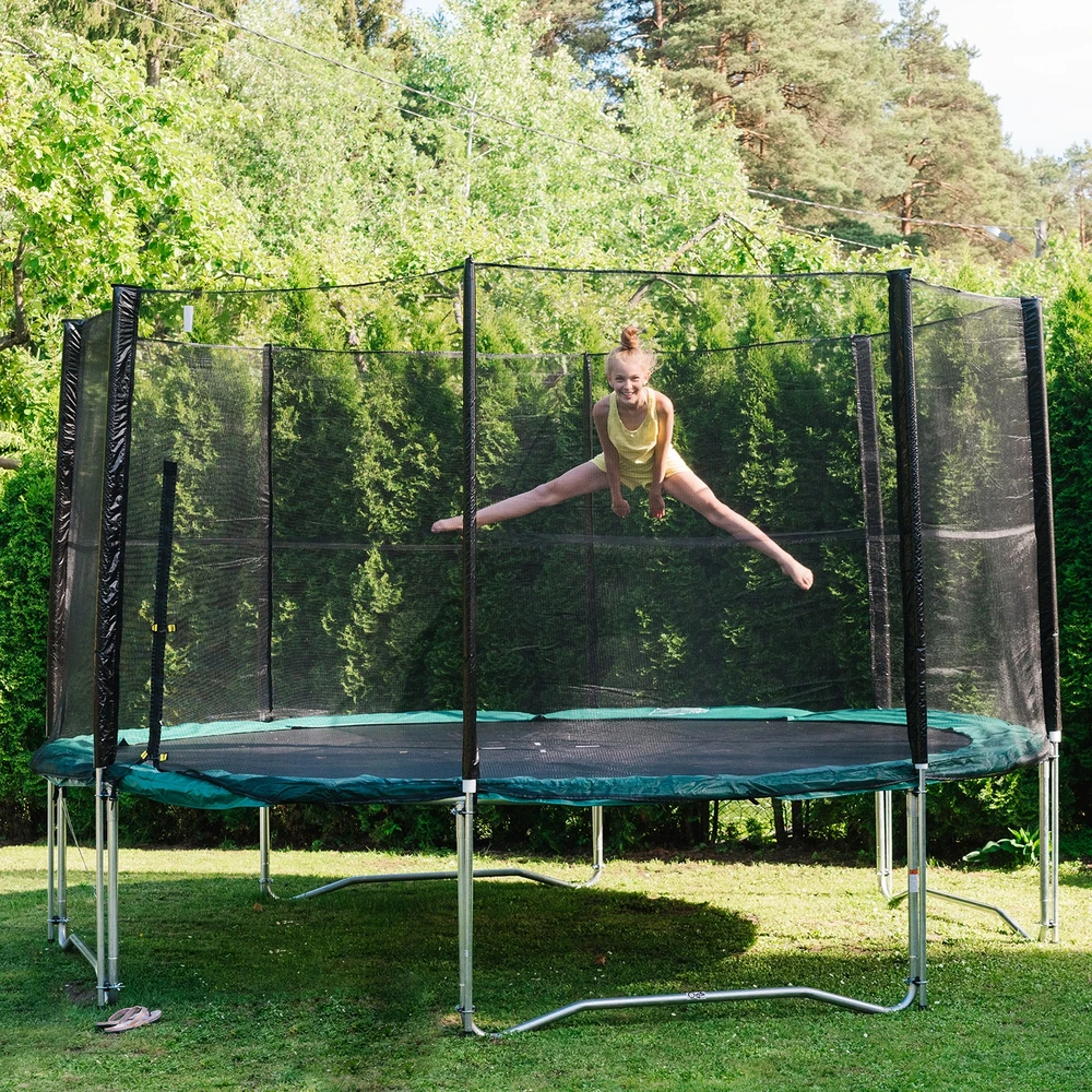 Home4You Batutas su apsauginiu tinklu, D426 cm, žalias