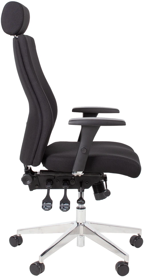 Home4You Darbo kėdė SMART EXTRA su galvos atrama 60x63,5-70xH114-123cm, sėdynės ir atlošo atramos: audinys, spalva: juoda