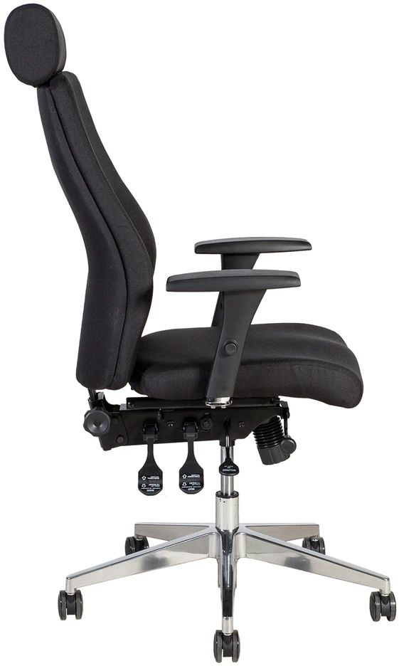 Home4You Darbo kėdė SMART EXTRA su galvos atrama 60x63,5-70xH114-123cm, sėdynės ir atlošo atramos: audinys, spalva: juoda
