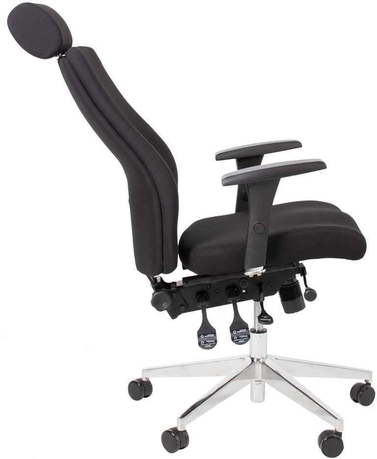 Home4You Darbo kėdė SMART EXTRA su galvos atrama 60x63,5-70xH114-123cm, sėdynės ir atlošo atramos: audinys, spalva: juoda