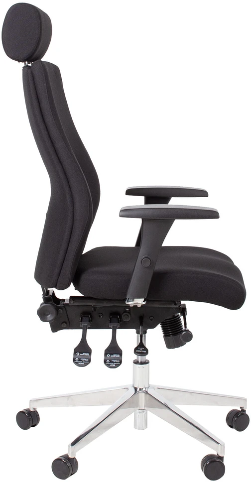 Home4You Darbo kėdė SMART EXTRA su galvos atrama 60x63,5-70xH114-123cm, sėdynės ir atlošo atramos: audinys, spalva: juoda