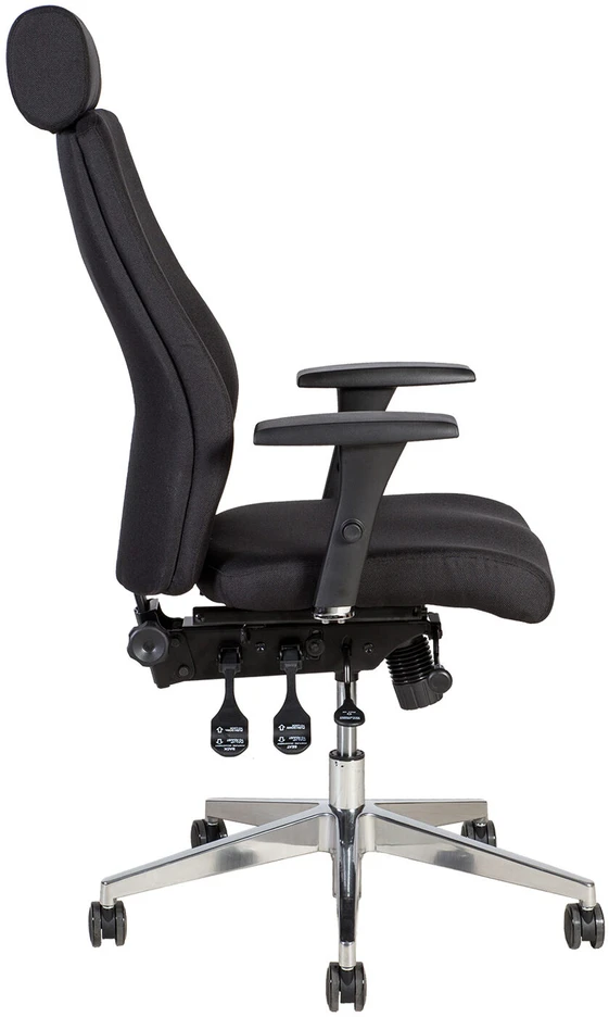 Home4You Darbo kėdė SMART EXTRA su galvos atrama 60x63,5-70xH114-123cm, sėdynės ir atlošo atramos: audinys, spalva: juoda