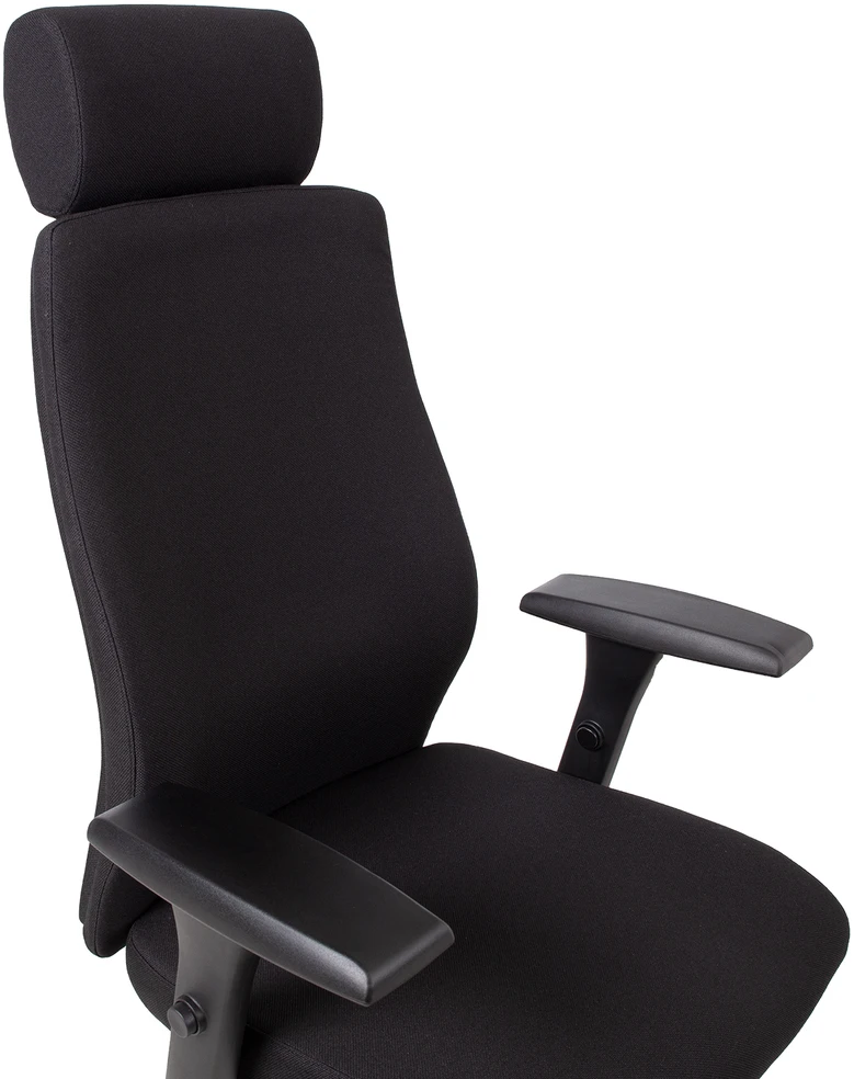 Home4You Darbo kėdė SMART EXTRA su galvos atrama 60x63,5-70xH114-123cm, sėdynės ir atlošo atramos: audinys, spalva: juoda