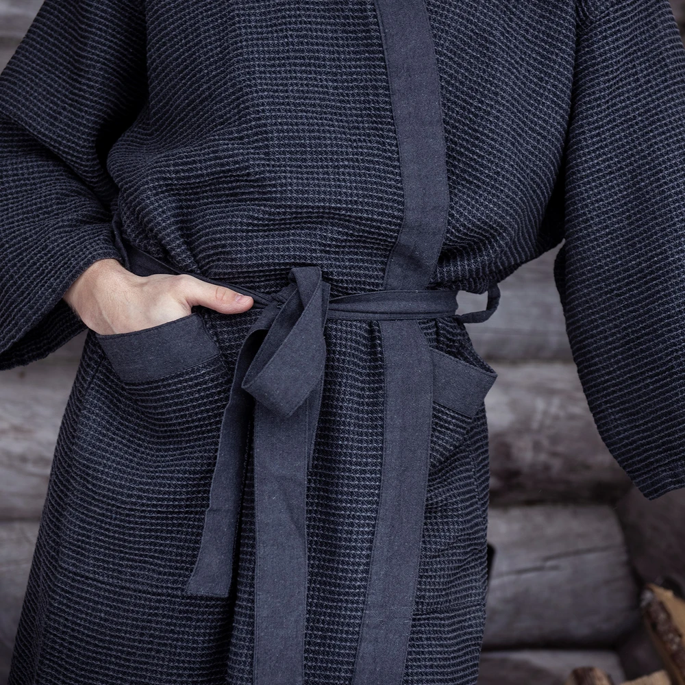 Home4You Bathrobe RENTO Pilkas, L/XL