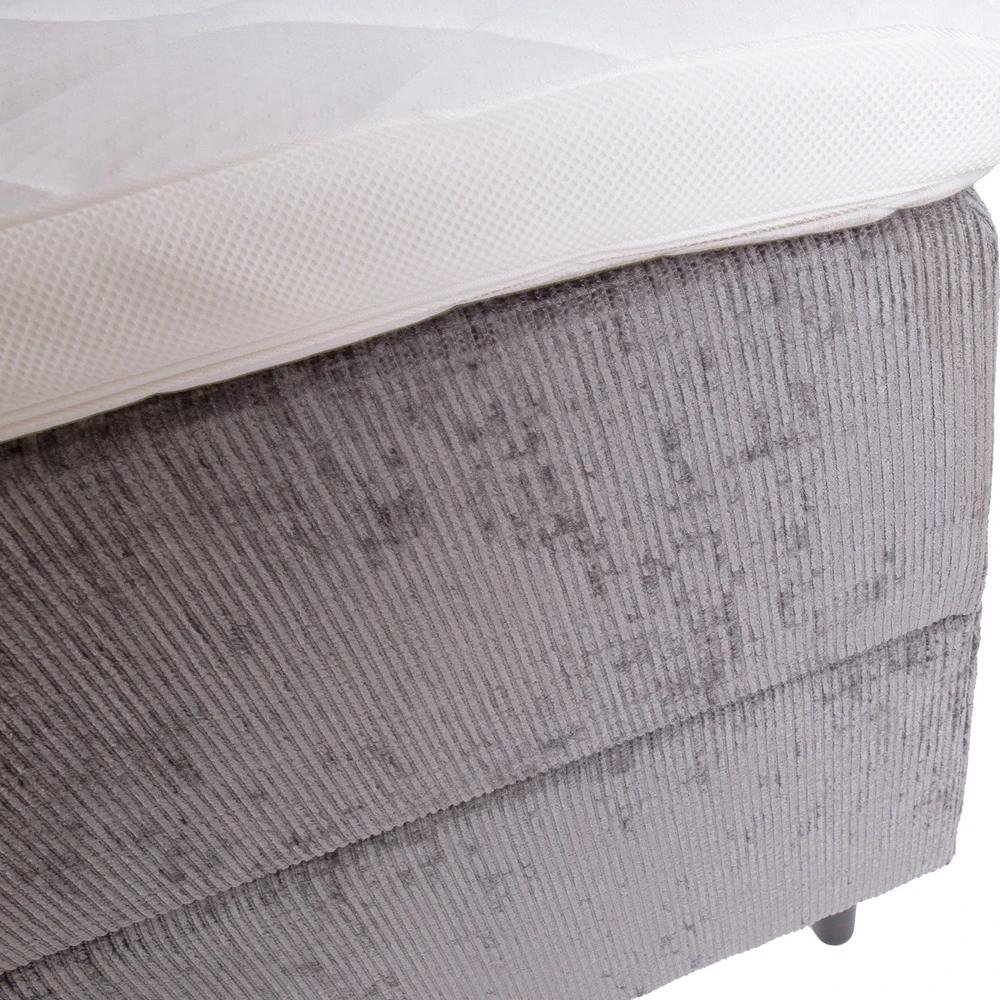 Home4You Continental bed LAARA 120x200 cm, pilkšvai smėlio spalvos