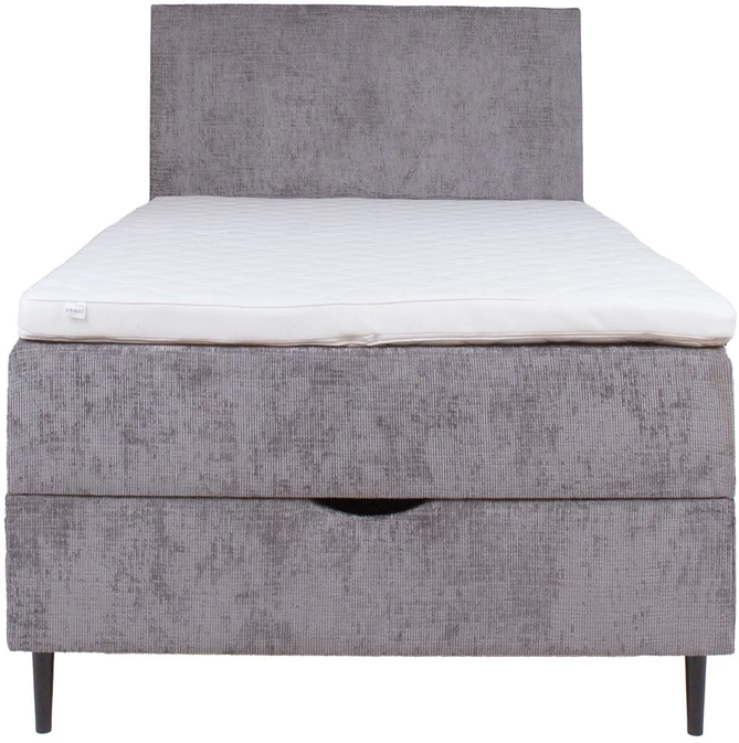 Home4You Continental bed LAARA 90x200 cm, pilkšvai smėlio spalvos