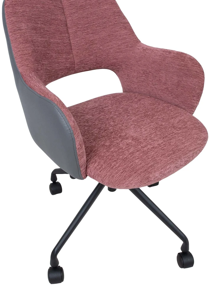 Home4You Biuro kėdė KENO with castors, dark pink/pilkas