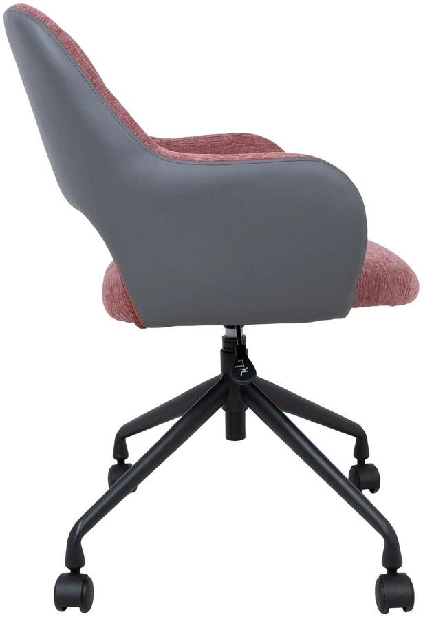 Home4You Biuro kėdė KENO with castors, dark pink/pilkas