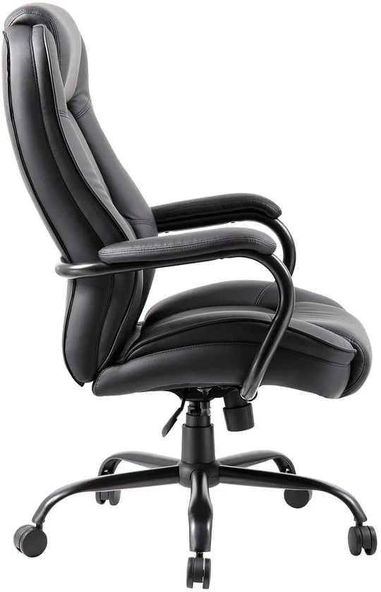 Home4You Vadovo kėdė OFFICE4YOU ELEGANT XXL, juodos sp. odos imitacija ir metalinė kryžmė