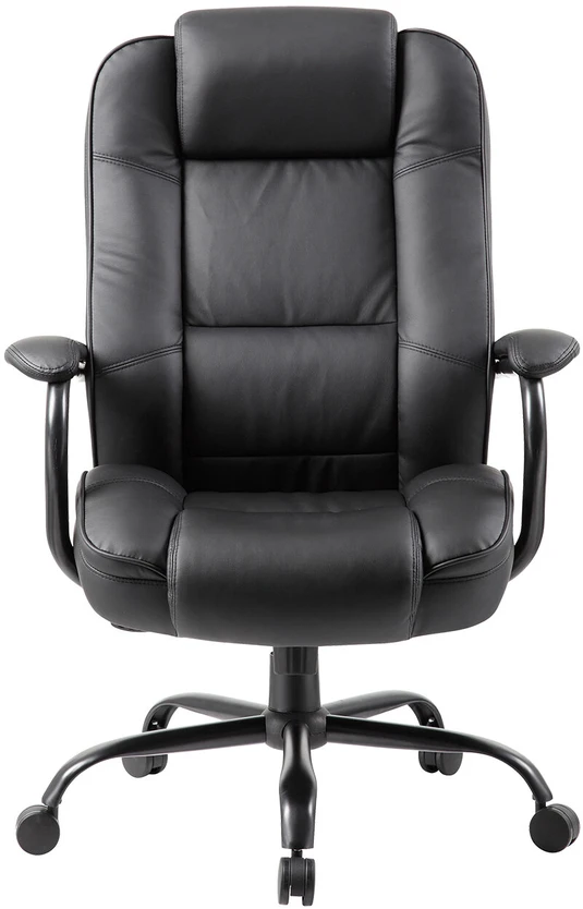 Home4You Vadovo kėdė OFFICE4YOU ELEGANT XXL, juodos sp. odos imitacija ir metalinė kryžmė
