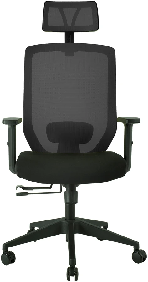 Home4You Darbo kėdė JOY 64x64xH115-125cm, audinys: kangos, atlošas: tinklinis audinys, spalva: juoda
