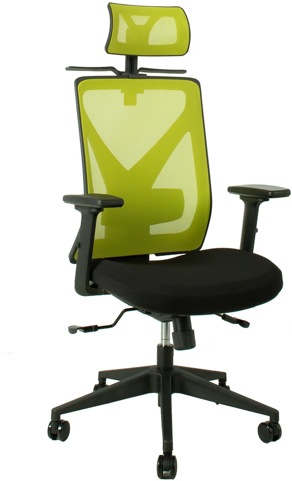 Home4You Darbo kėdė MIKE 64x65xH110-120cm, audinys: kangos, atlošas: tinklinis audinys, spalva: juoda / pilka