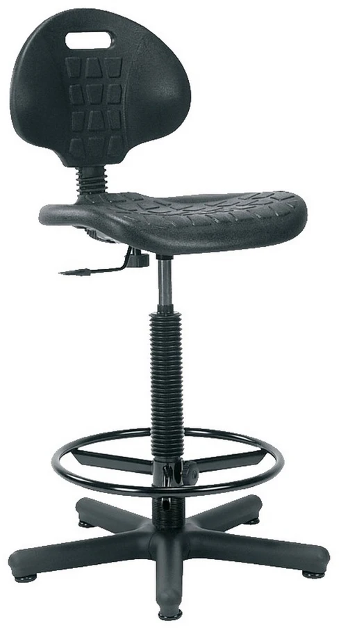 Home4You Aukšta biuro kėdė NARGO, 71x71x89-120 cm, sėdynė ir atlošas: plastikas, spalva: juoda