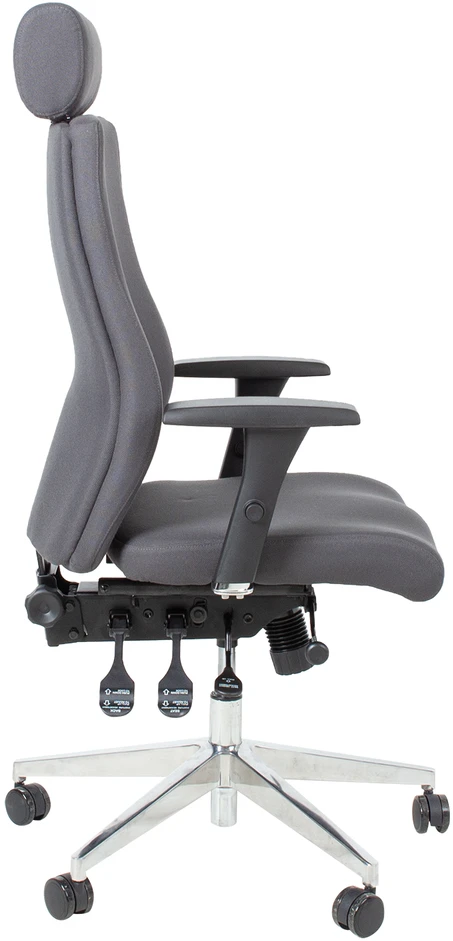 Home4You Biuro kėdė SMART EXTRA su galvos atlošu, 60x63,5-70x114-123 cm, sėdynė ir atlošas: vilkti audiniu, spalva: pilka