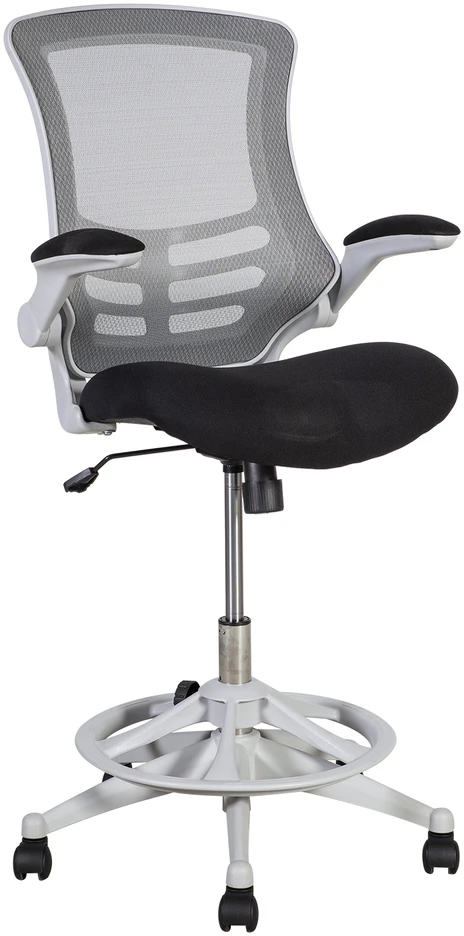 Home4You Paaukštinta biuro kėdė TRIBECCA 62,5x62xH109-128,5 cm, nugaros atlošas: šviesiai pilkas tinklinis