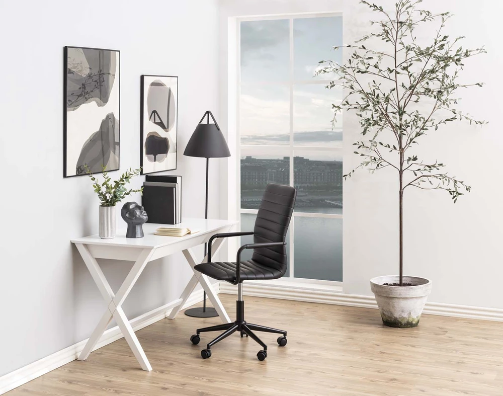Home4You Biuro kėdė WINSLOW, juoda, pagaminta iš eko odos