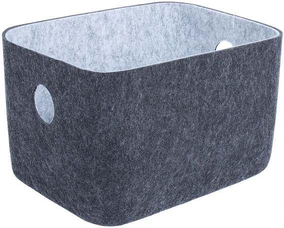 Home4You Krepšelis LIDO FELT 20×15,5xH12cm, tamsiai pilkas