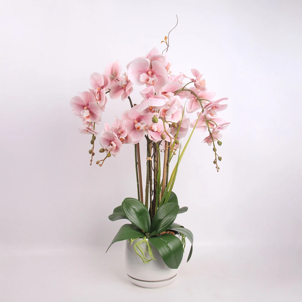 Home4You Dirbtinių gėlių puokštė Orchid Garden Queen 68 cm šviesiai rožinė