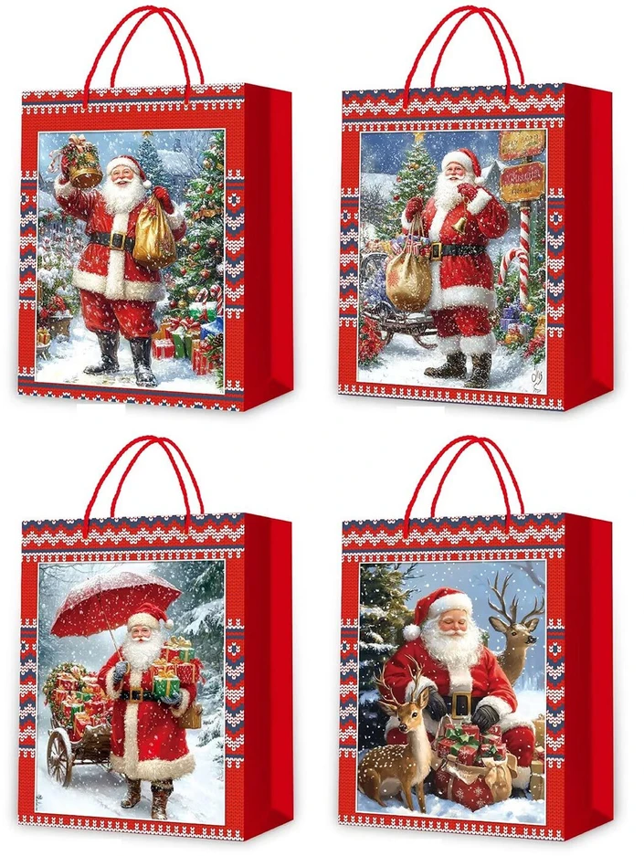 Lova Home4You Dovanų maišelis „SANTA DAY M“, 26x32x10 cm, įvairių spalvų