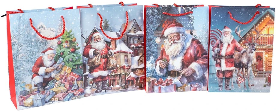 Home4You Dovanų maišelis SANTA S, 18x24x8,5cm, mišinys