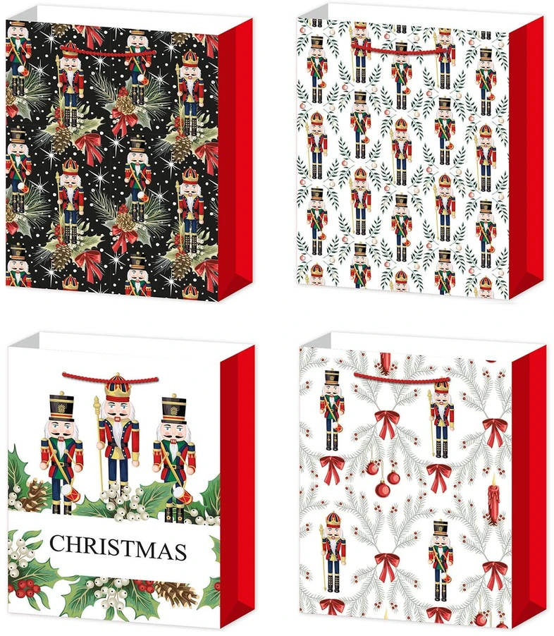 Home4You Dovanų maišelis „XMAS NUTCRACKER L“, 31x40x12 cm, įvairių daiktų rinkinys