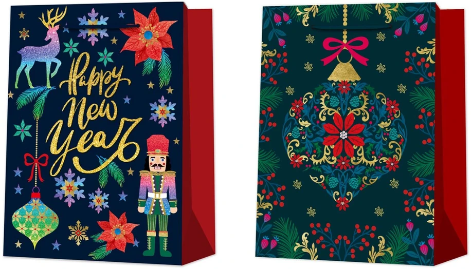 Home4You Dovanų maišelis „XMAS WISH XL“, 40x56x18 cm, įvairių spalvų
