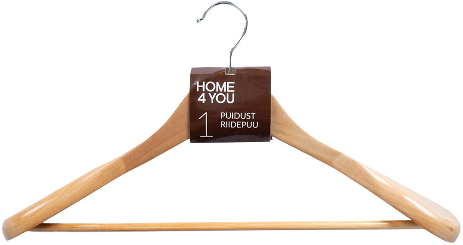 Home4You Drabužių pakaba paltams, 45x16x6 cm, natūralus medis