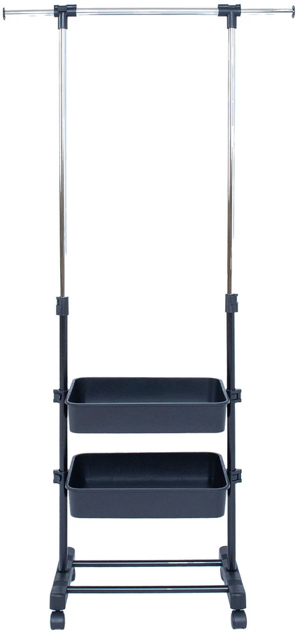 Home4You Drabužių kabykla FERGUS 47-77x29x92-165cm, juoda