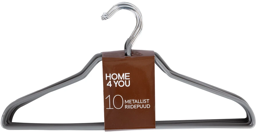 Home4You Audinių pakabos, 10 vnt., metalinės, pilkos