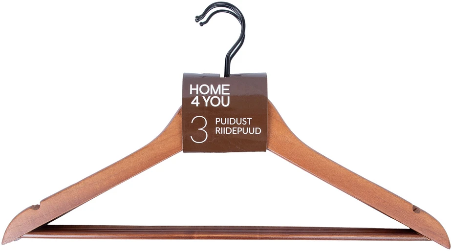 Home4You Medžiaginės pakabos 3 vnt., rudos spalvos