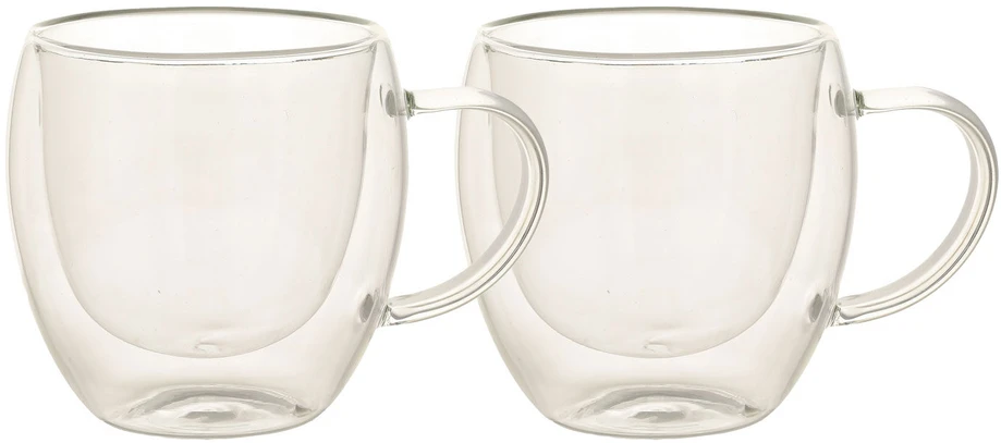 Home4You Dvigubi puodeliai (2 vnt.), po 200 ml, stikliniai, su dviguba sienele