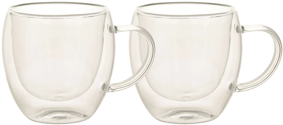 Home4You Dvigubi puodeliai (2 vnt.), po 200 ml, stikliniai, su dviguba sienele