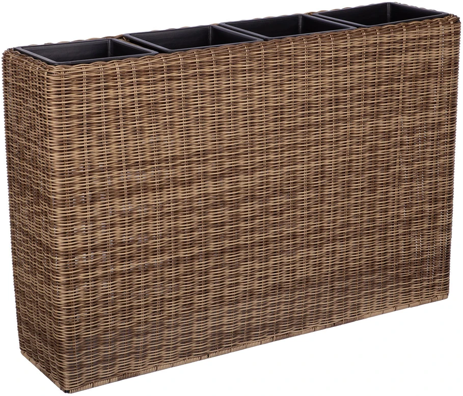 Home4You Gėlių dėžutė WICKER 89x24xH60cm, šviesiai ruda