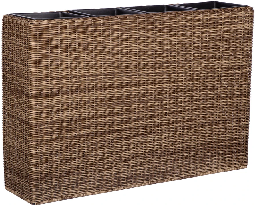 Home4You Gėlių dėžutė WICKER 89x24xH60cm, šviesiai ruda