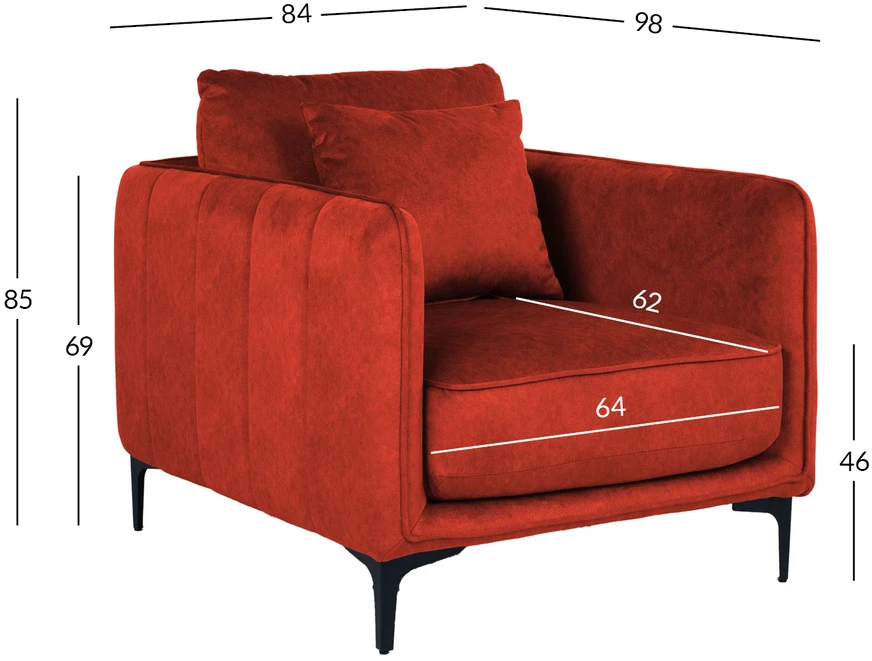 Fotelis Home4You Oranžinis Armchair BIANKA oranžinis