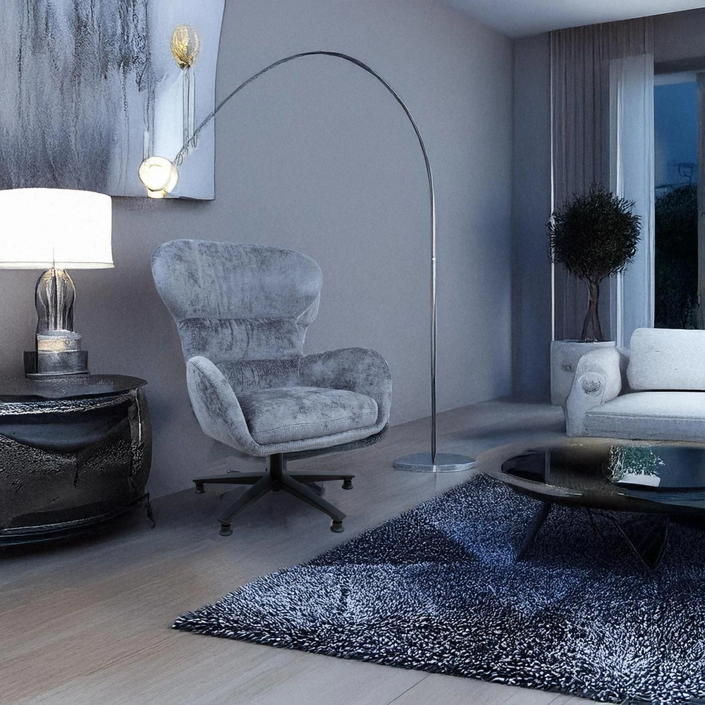 Home4You Mėlyna Fotelis KAROLINA mėlynas