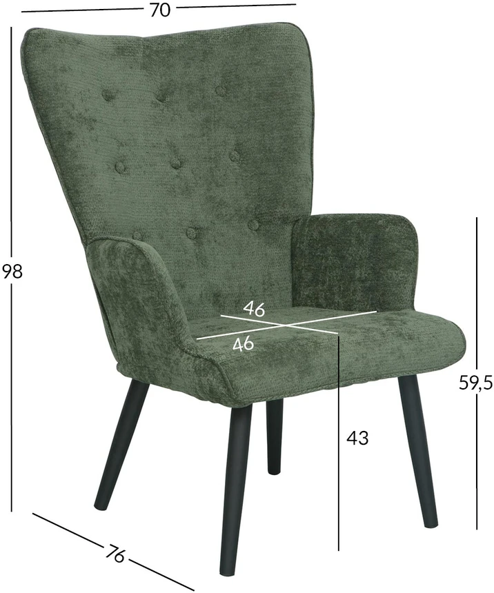 Fotelis Home4You Armchair MATEO žalias