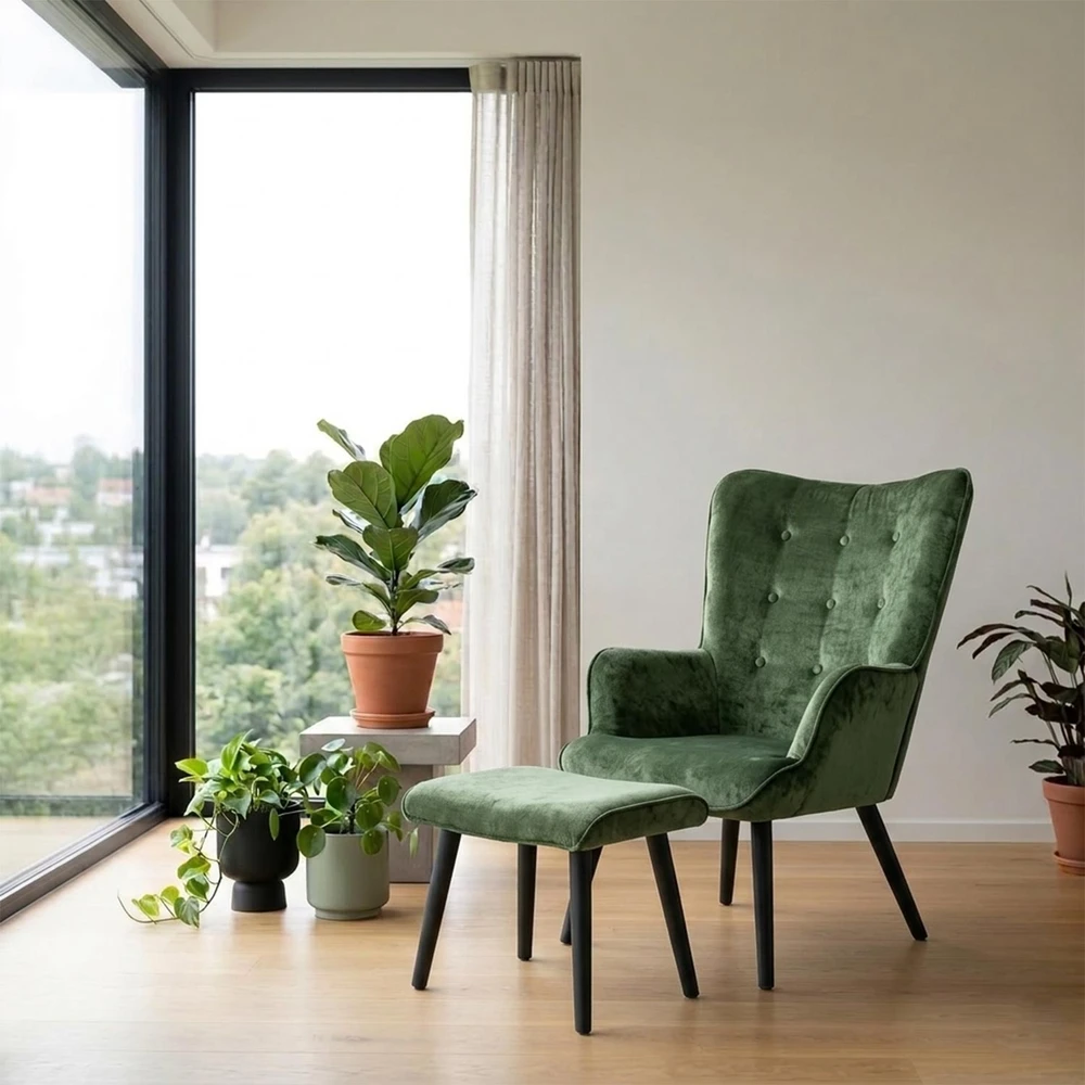 Fotelis Home4You Armchair MATEO žalias