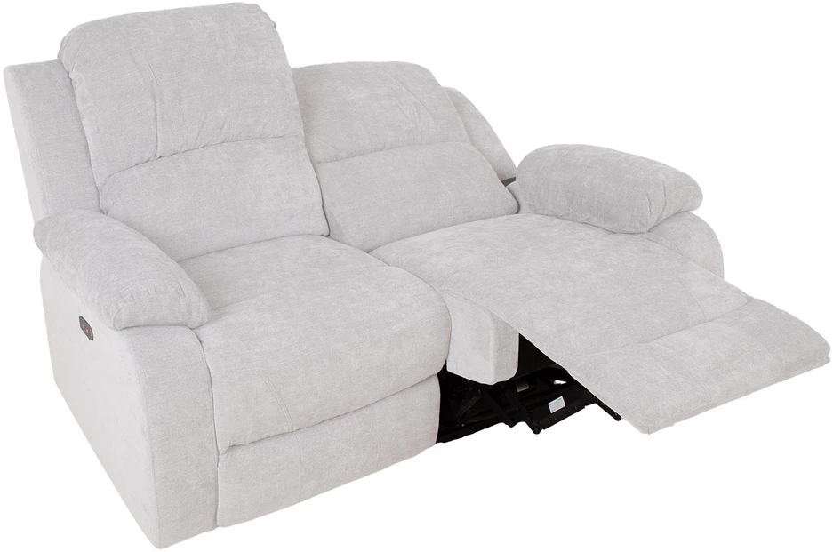 Home4You Dvivietė atlošiama sofa FELICIA su elektriniu mechanizmu, natūrali balta