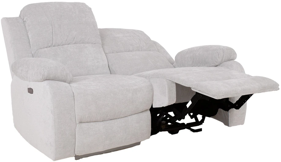 Home4You Dvivietė atlošiama sofa FELICIA su elektriniu mechanizmu, natūrali balta