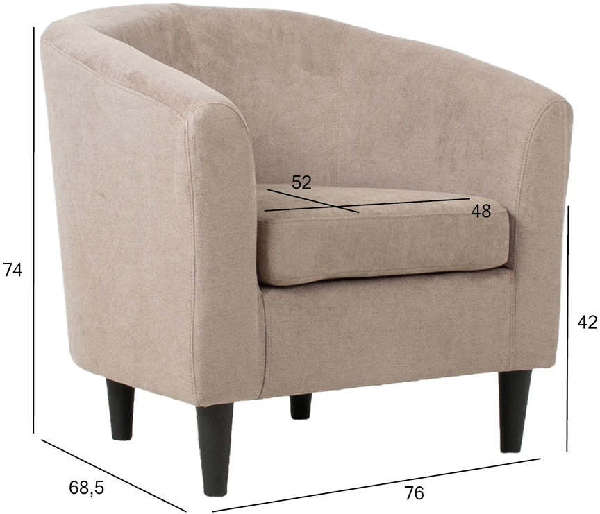 Home4You Fotelis WESTER taupe