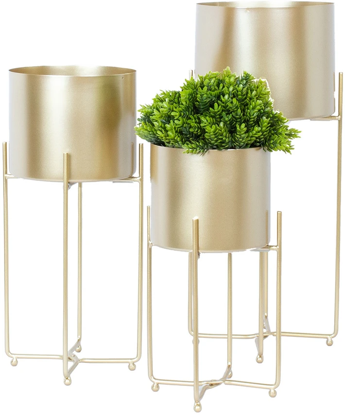 Home4You Gėlių stovas DEIA GOLD L 24,5×23,5xH57cm, aukso spalvos