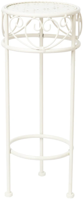 Home4You Gėlių stovas SANDY D20xH50cm, antikvarinis baltas