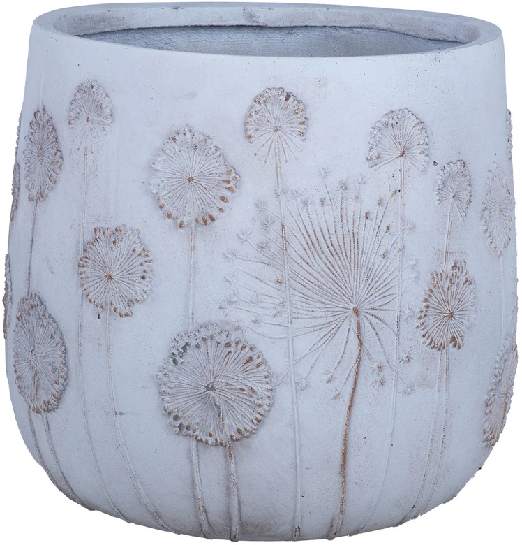 Home4You Gėlių vazonas „SUNNY FLORE“, D45 x H41 cm, baltas