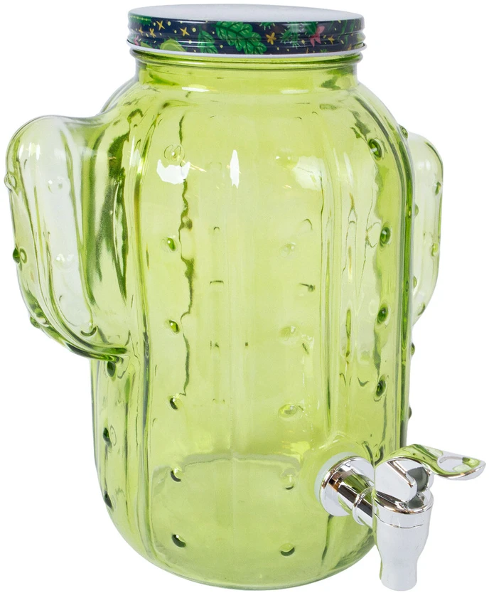 Home4You Stiklinis indas KAKTUSAS 3,5L, žalias