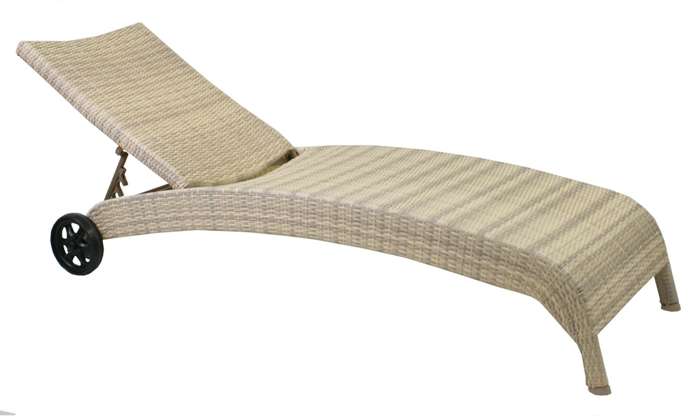 Home4You Gultas WICKER, 73x196xH99cm, rėmas: aliumininis su plastikinių vytelių apdaila, spalva: smėlio
