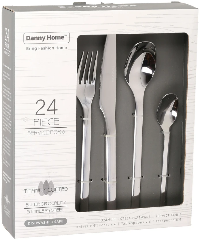 Home4You Stalo įrankiai DUNE 24vnt, sidabriniai