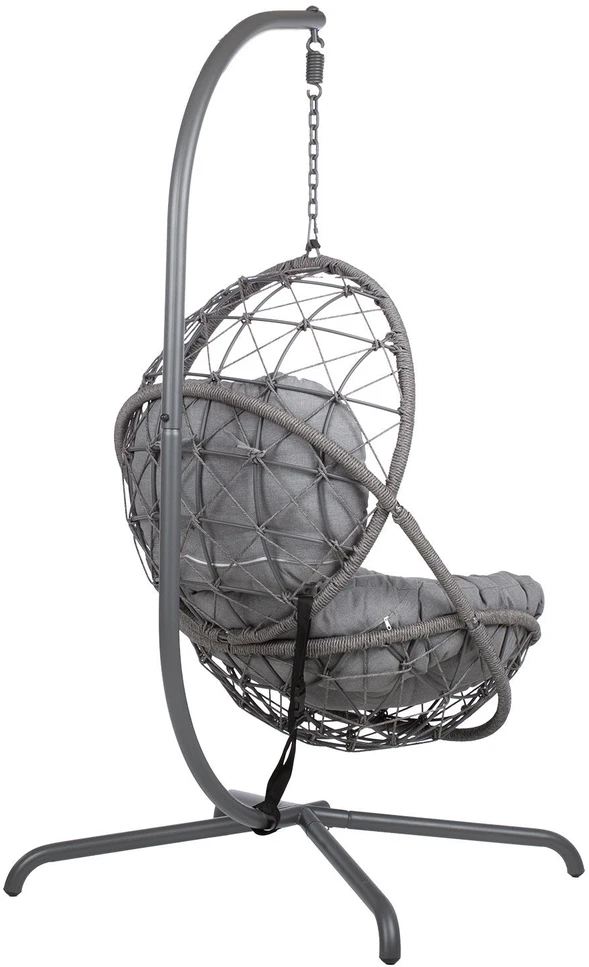 Home4You Dark Pakabinama kėdė AMARA 134x134xA196cm, tamsiai pilka