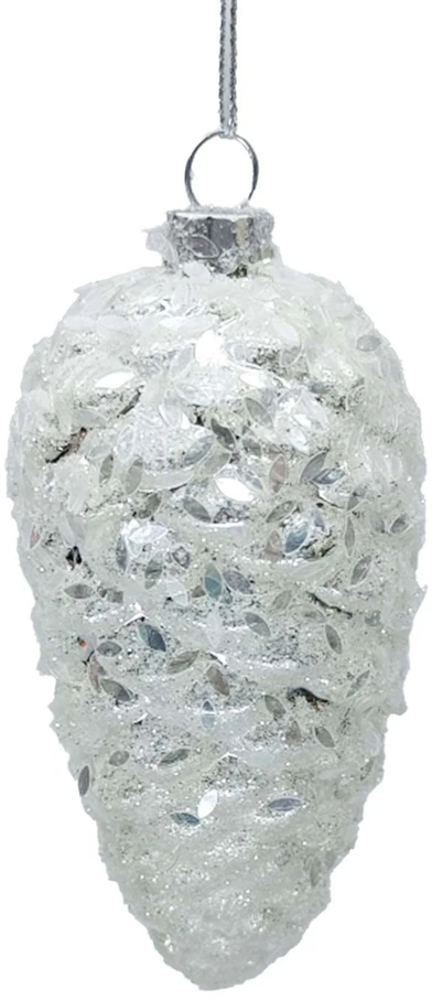 Home4You Kalėdinis papuošalas JOY CONE 10cm, stiklas