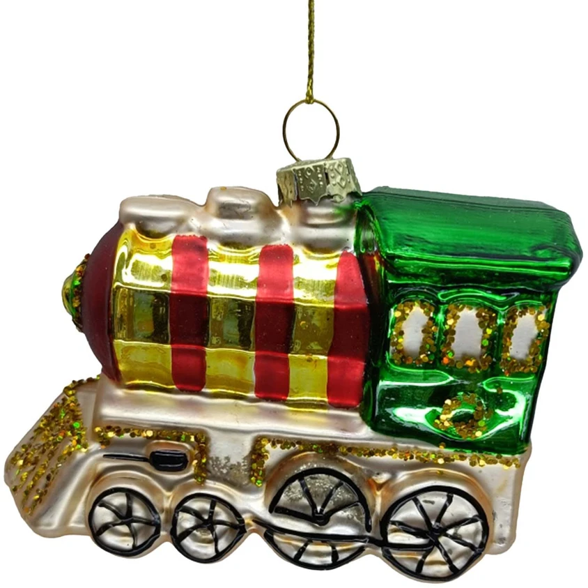 Home4You Kalėdinis papuošalas JOY TRAIN 9,5 cm, stiklas